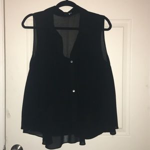 Forever 21 Chiffon Hi-Lo Button Down Tank